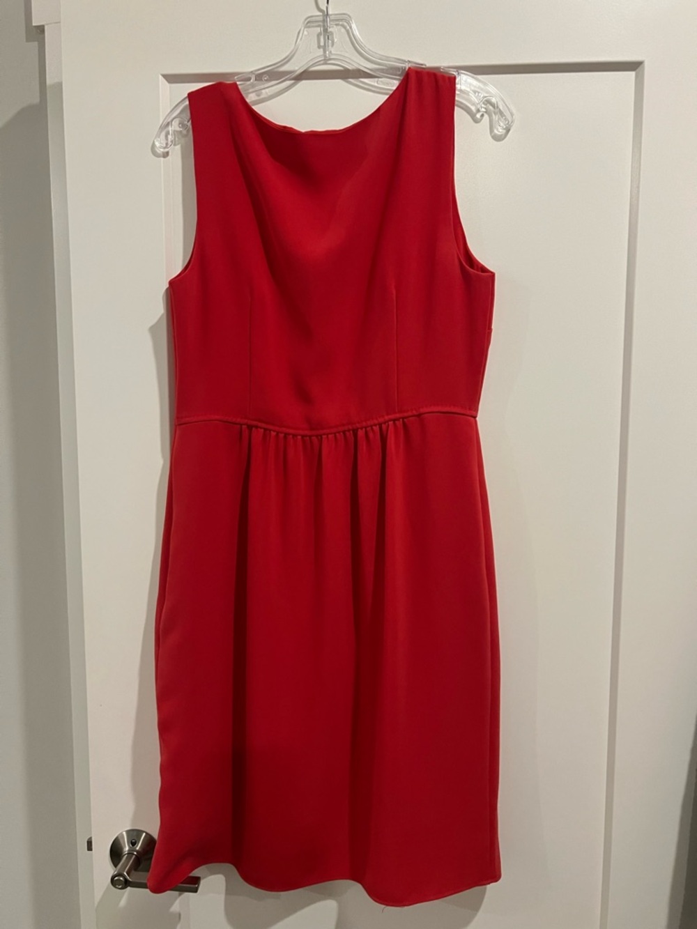 J. Crew Red Sleeveless Midi Dress